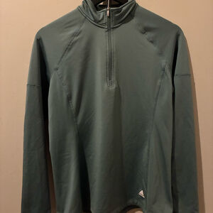 Adidas Golf Women's 1/4 Zip Pullover Sage Green Activewear Top RN 88387 Medium